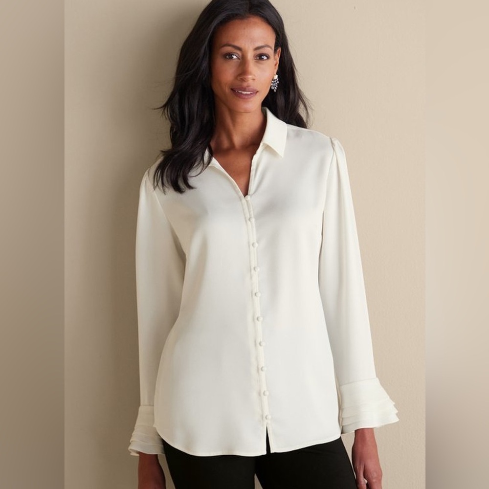 Soft Surroundings Sonnet Button Up Blouse Large
